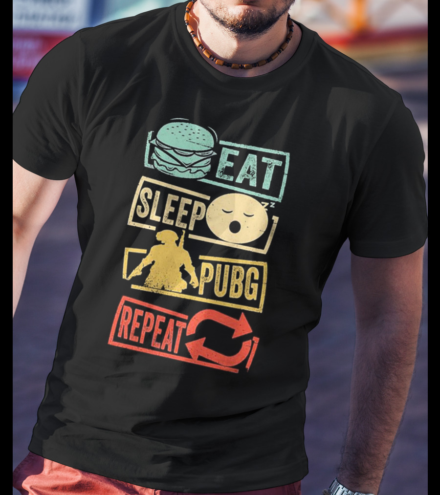 Eat Sleep PUBG Repeat Gaming Lifestyle Cycle T-Shirt
