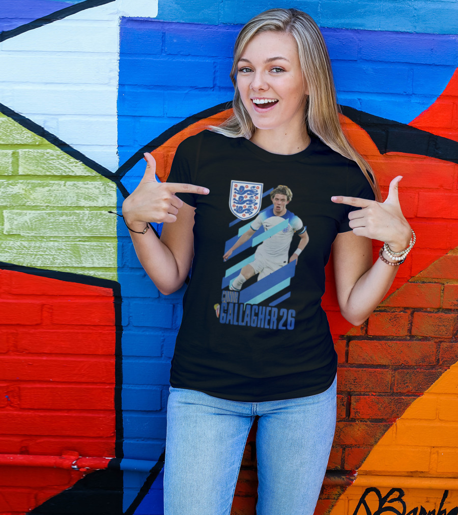 Conor Gallagher 26 England Football Crest Soccer Player T-Shirt
