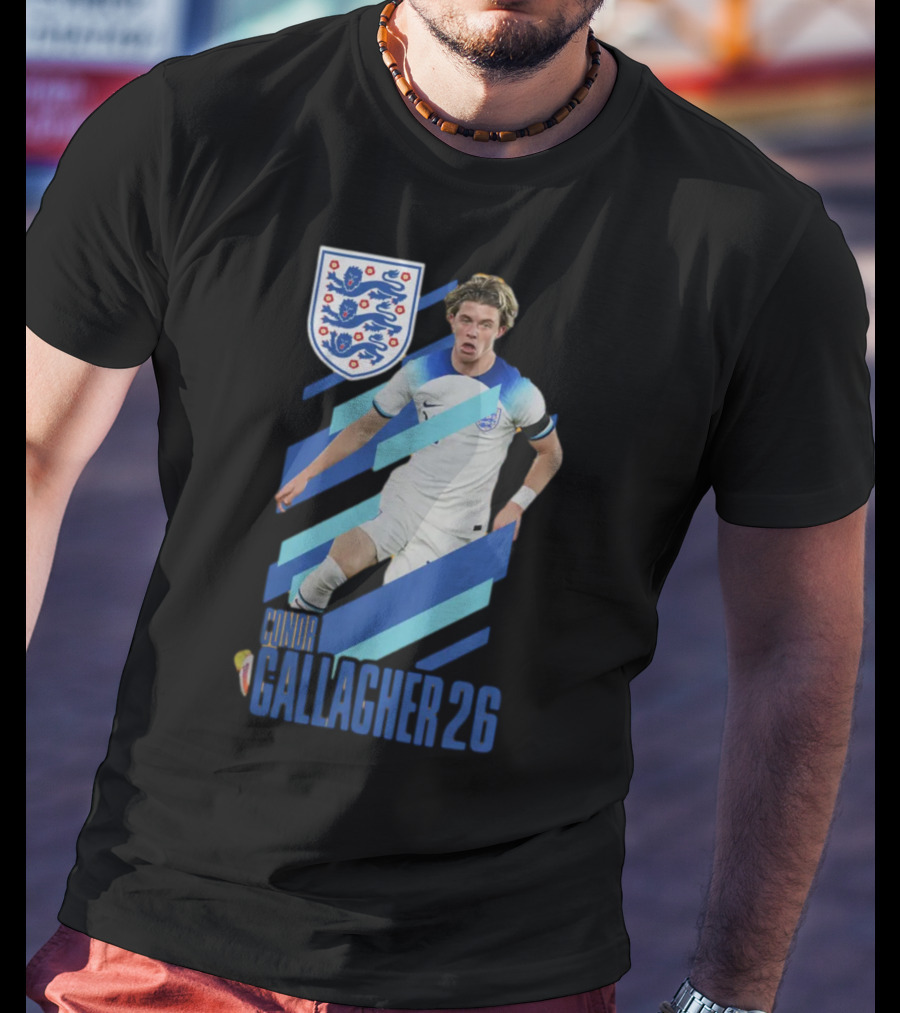 Conor Gallagher 26 England Football Crest Soccer Player T-Shirt