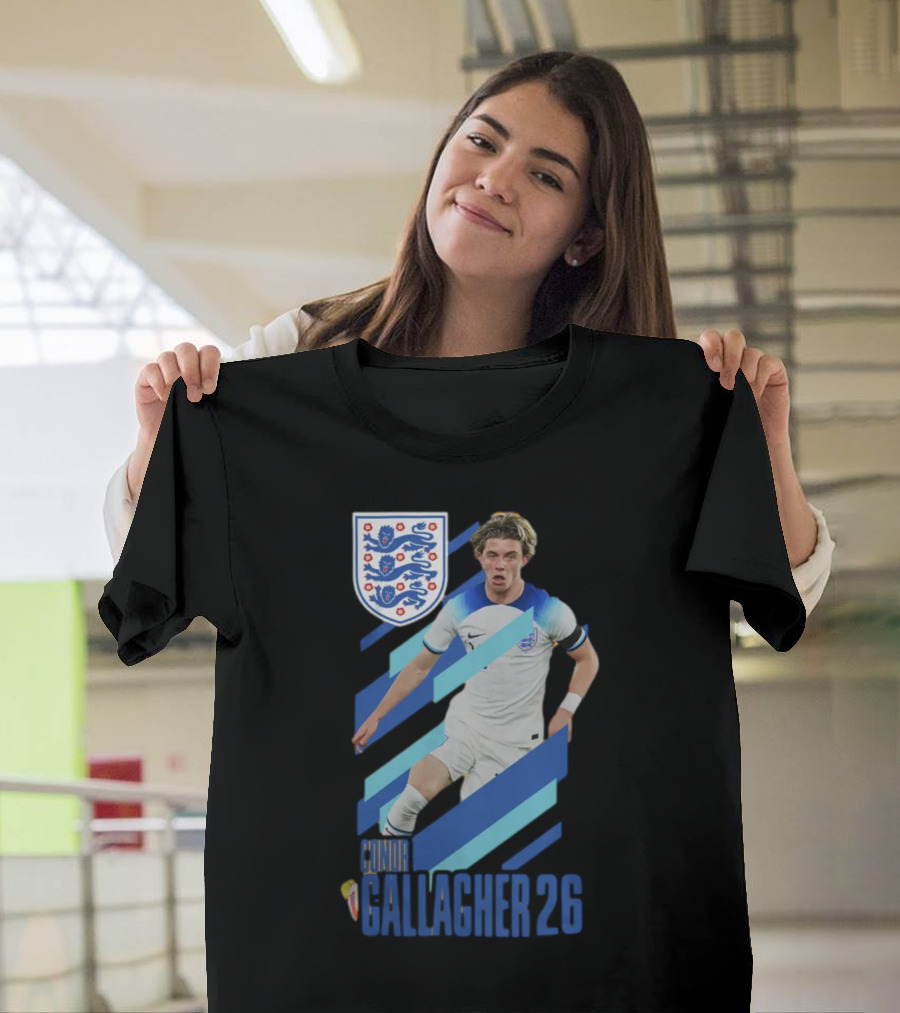 Conor Gallagher 26 England Football Crest Soccer Player T-Shirt