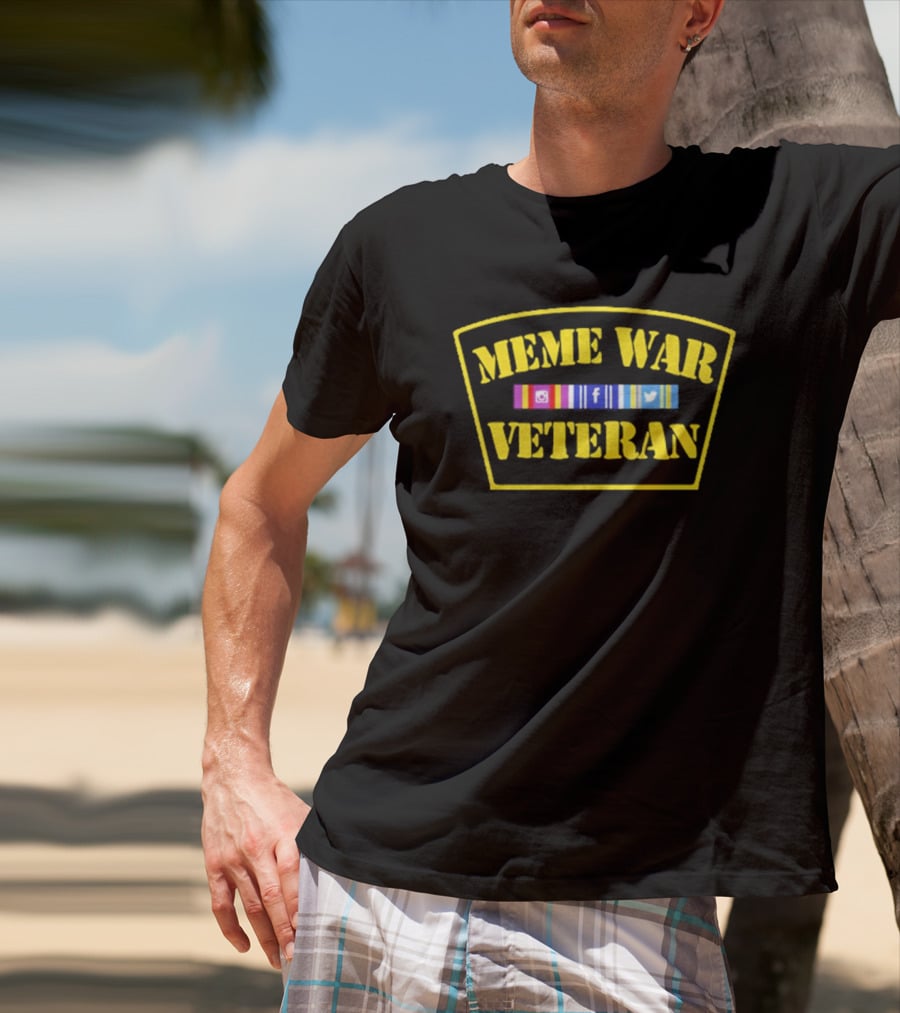 Meme War Veteran Social Media Icons Patch T-Shirt