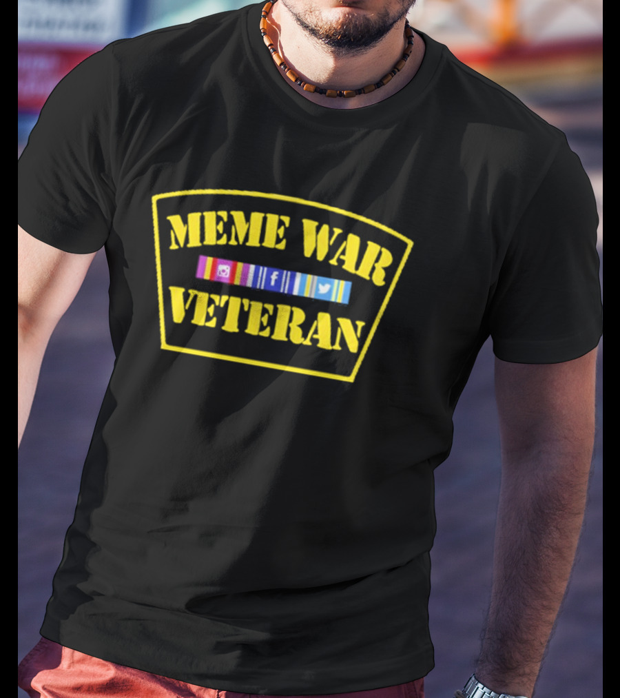 Meme War Veteran Social Media Icons Patch T-Shirt