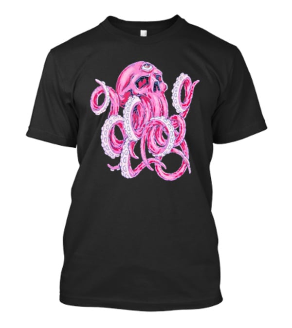 Deep Dark And Dangerous Ddd Red Octopus Skull Alien Tentacles T-Shirt