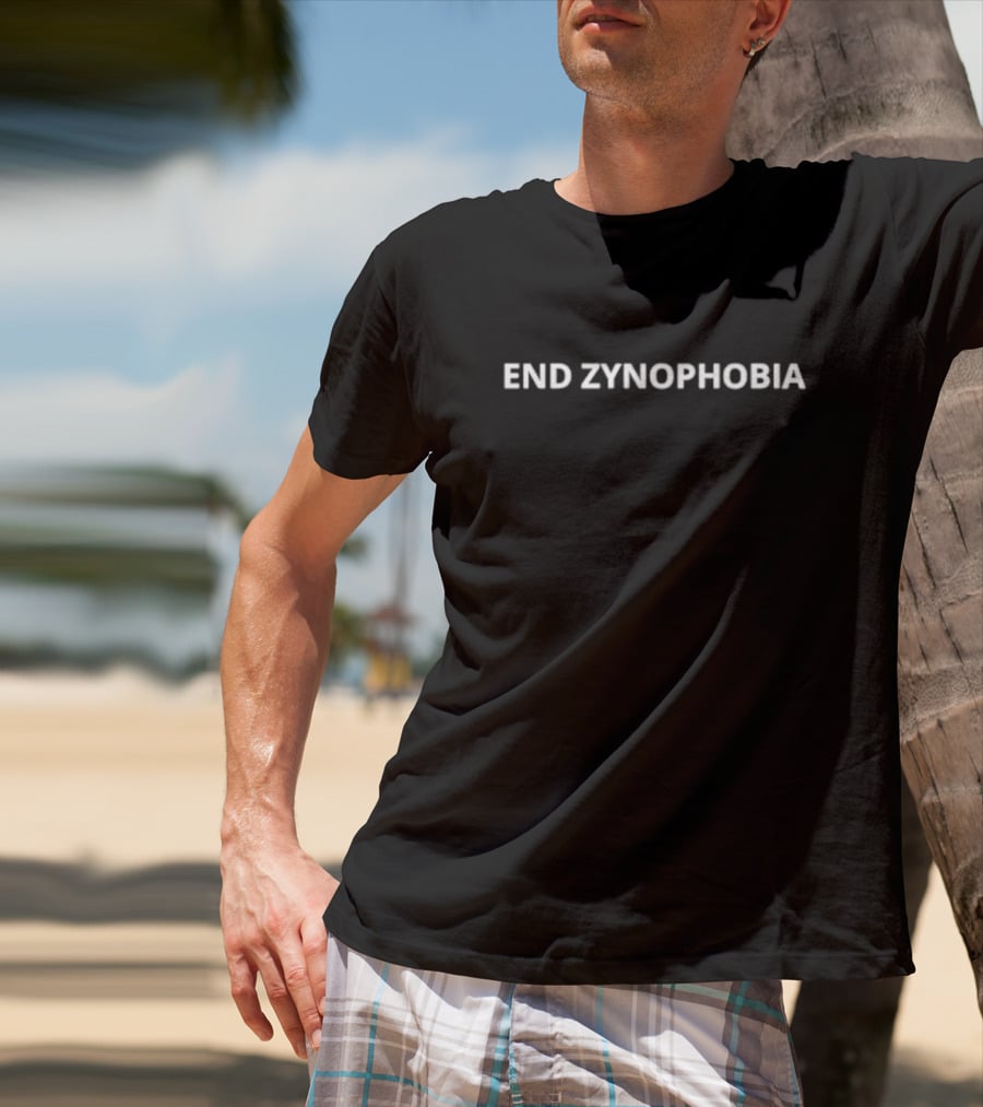 END ZYNOPHOBIA Black Bold Text Message T-Shirt