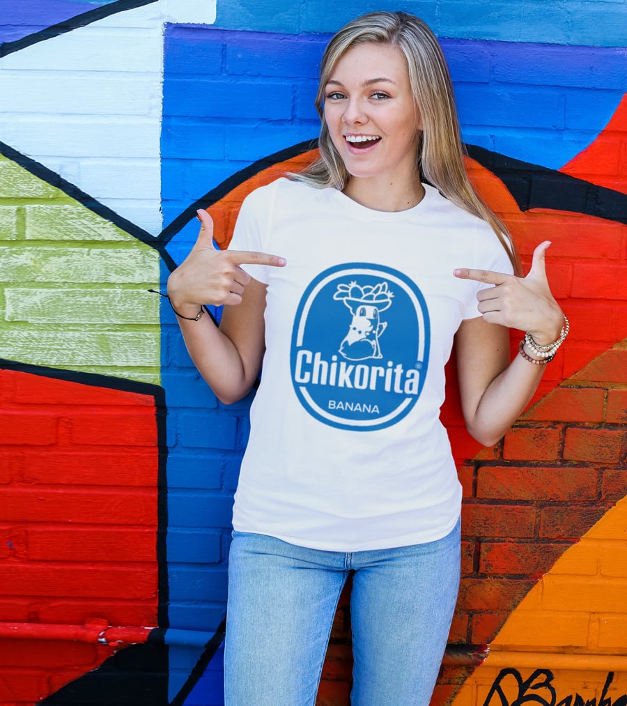 Chikorita Banana Crossover Logo Black And Blue T-Shirt