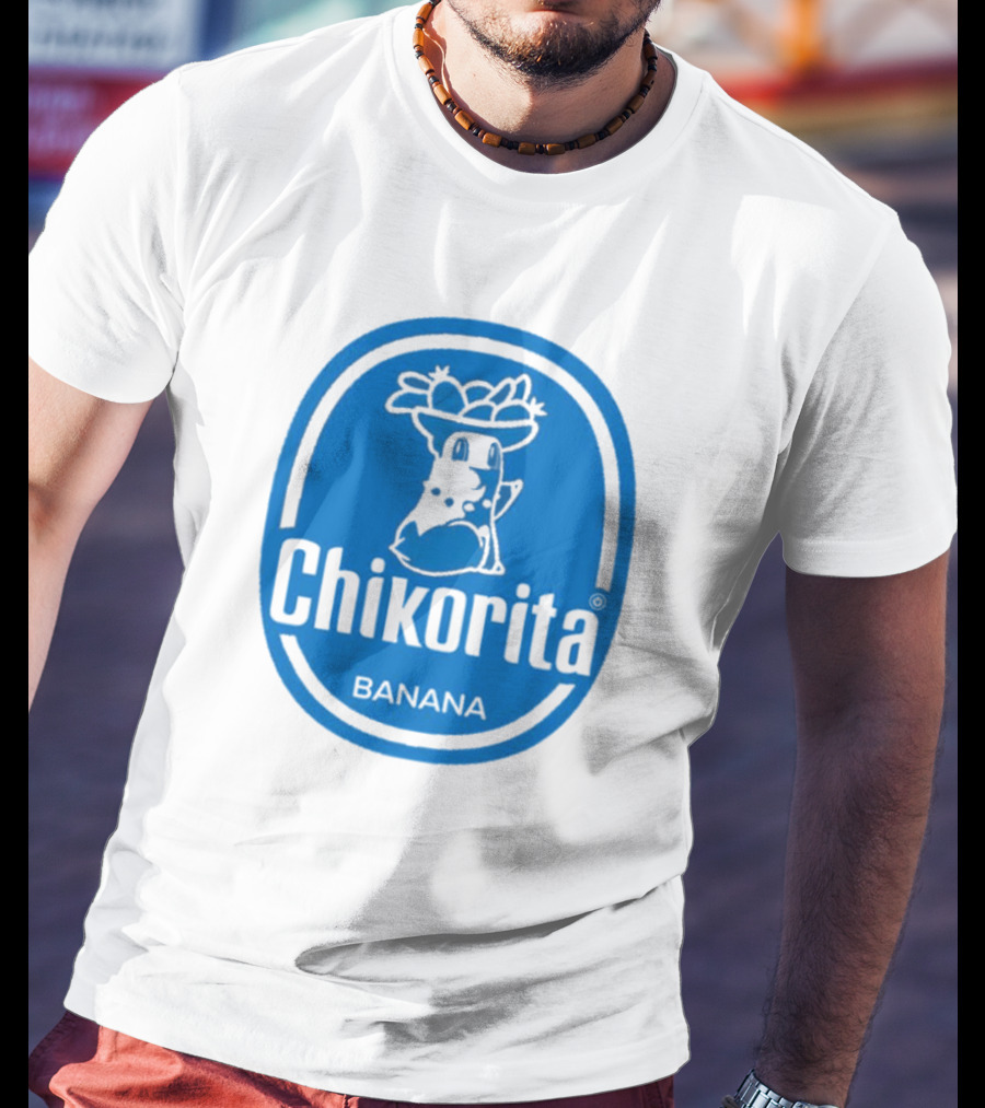 Chikorita Banana Crossover Logo Black And Blue T-Shirt
