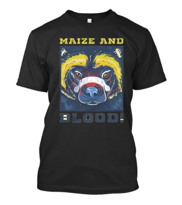 Michigan Wolverines Maize And Blood Wolverine Face T-Shirt