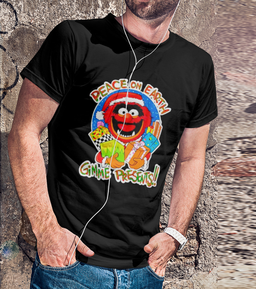 Peace On Earth Gimme Presents Muppets Santa T-Shirt