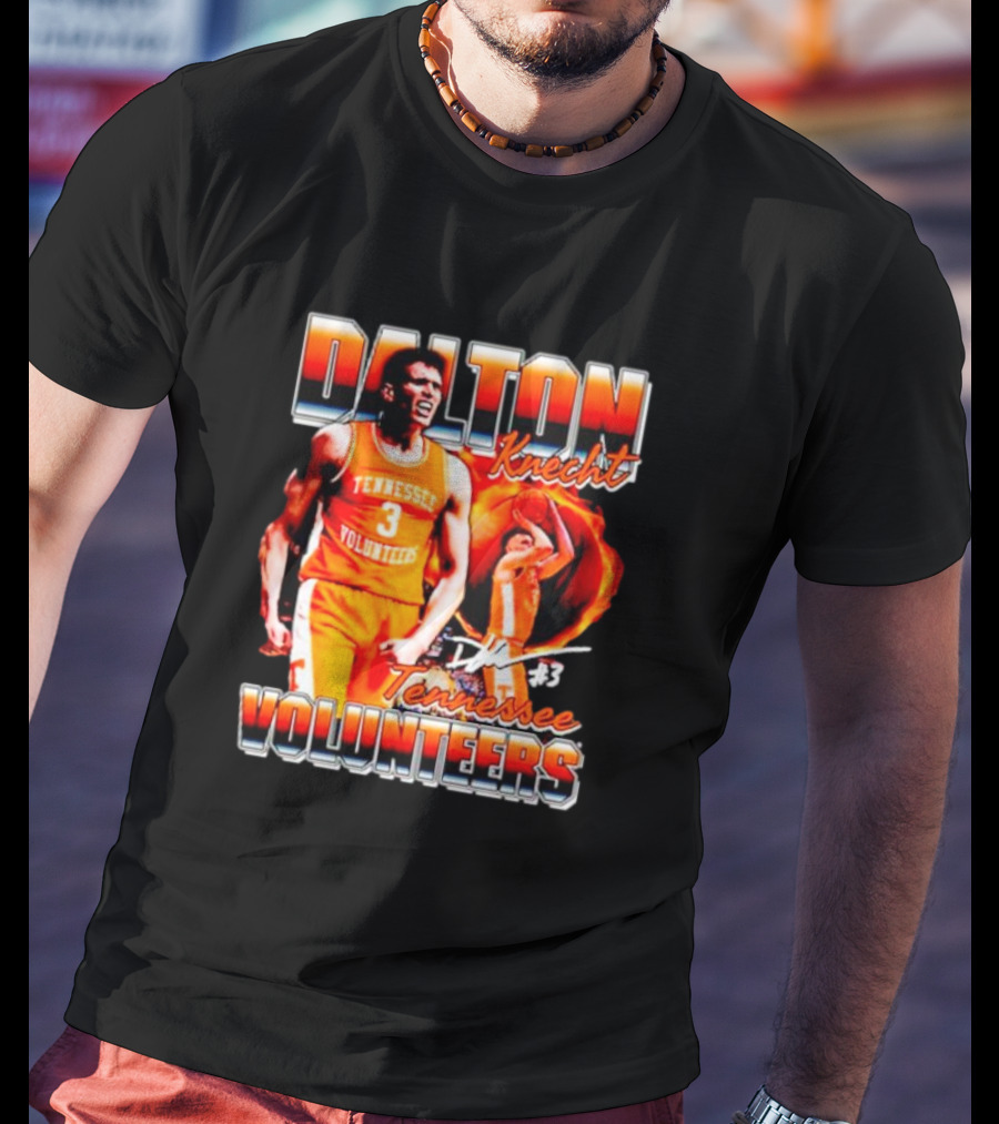 Dalton Knecht Tennessee Volunteers #3 Signature T-Shirt