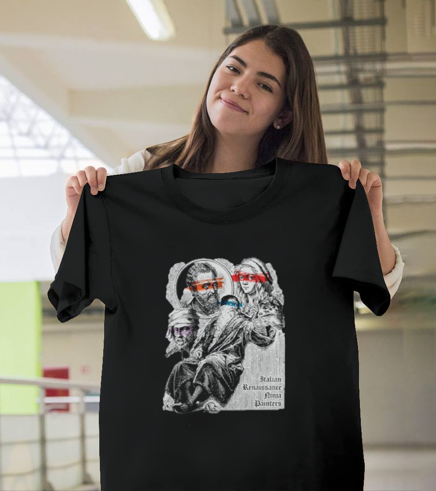 Italian Renaissance Ninja Painters Graphic Mashup T-Shirt