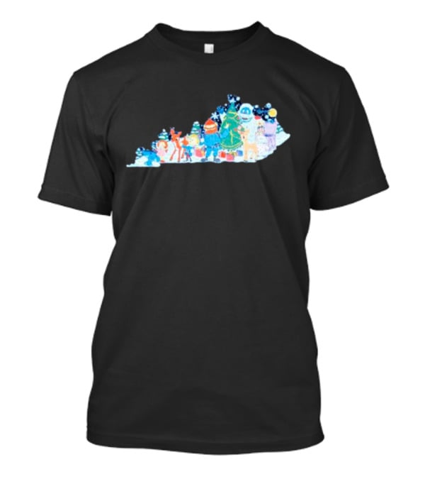 Misfit Kentuckians Christmas Characters Kentucky Map T-Shirt