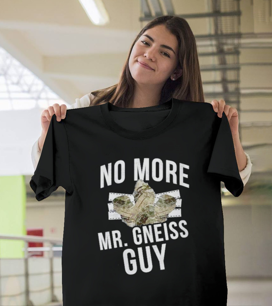 No More Mr Gneiss Guy Rock Pun With Illustrated Gneiss Formation T-Shirt