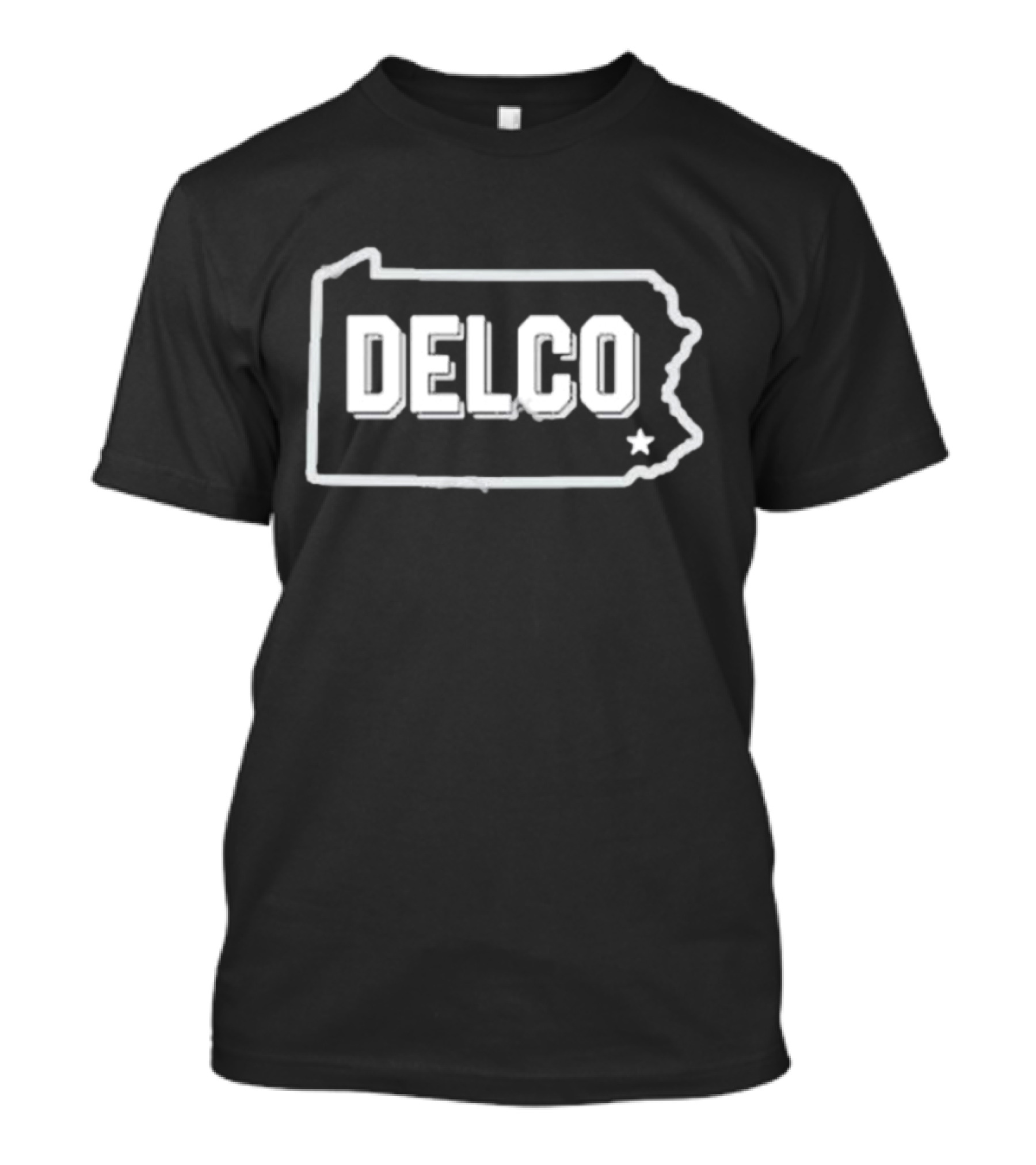 Delco Pennsylvania State Outline Midnight T-Shirt