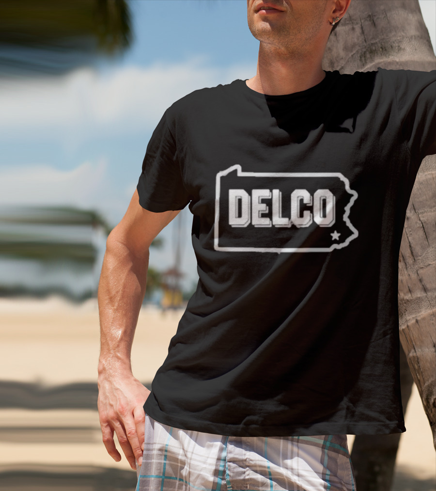 Delco Pennsylvania State Outline Midnight T-Shirt