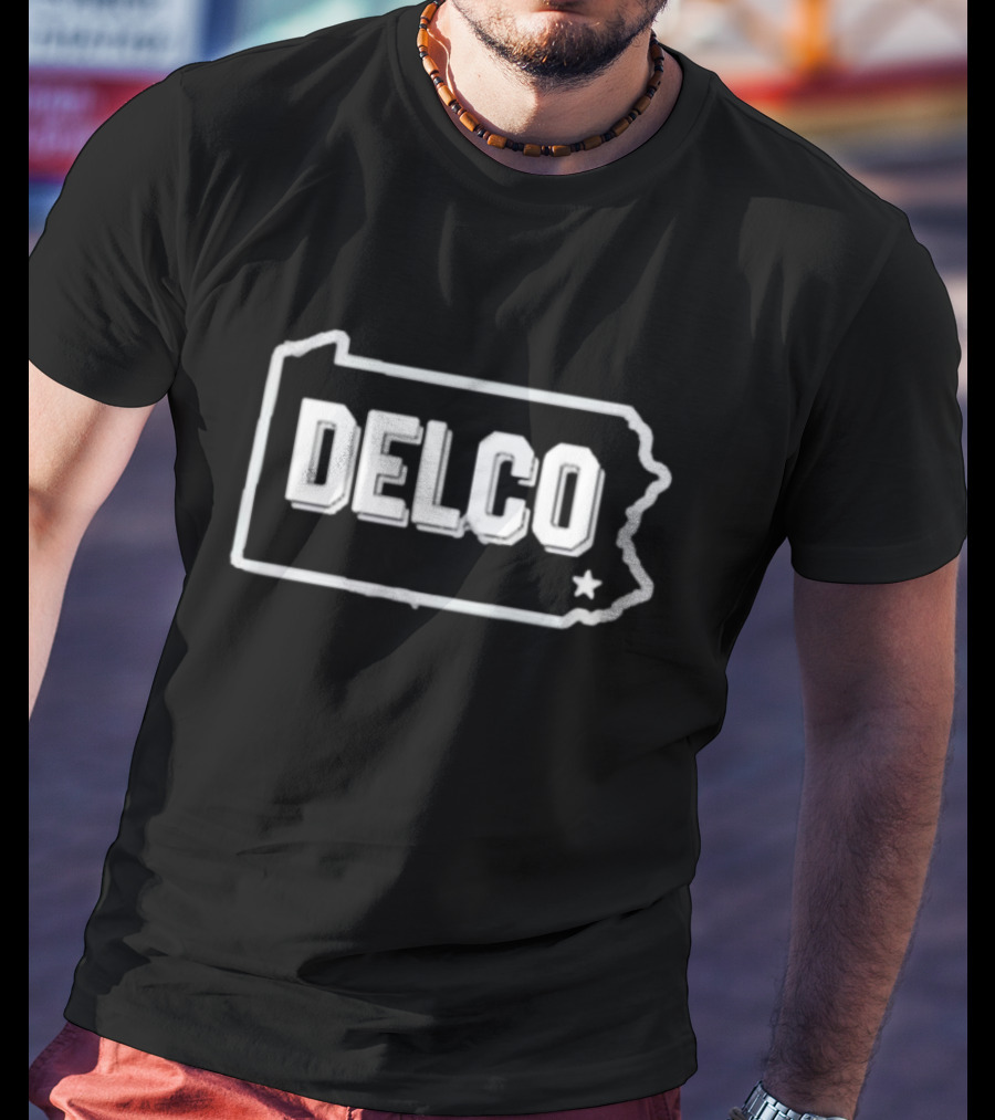 Delco Pennsylvania State Outline Midnight T-Shirt