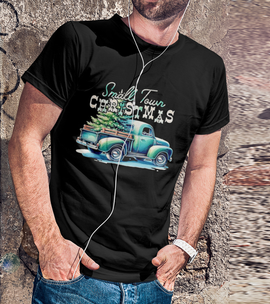 Small Town Christmas Vintage Truck And Tree T-Shirt