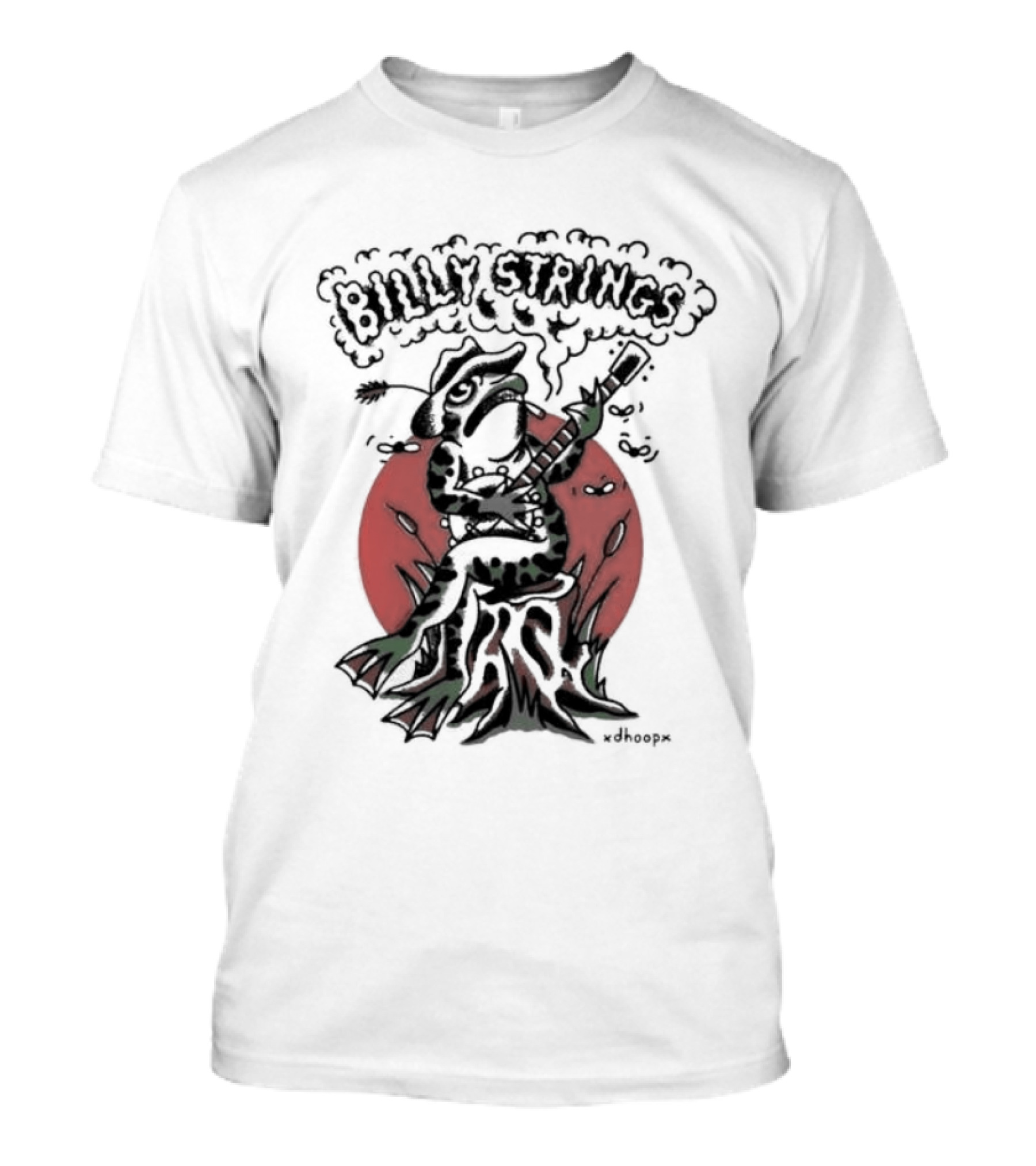 Billy Strings Frog With Guitar And Red Background By V.dhoopn T-Shirt