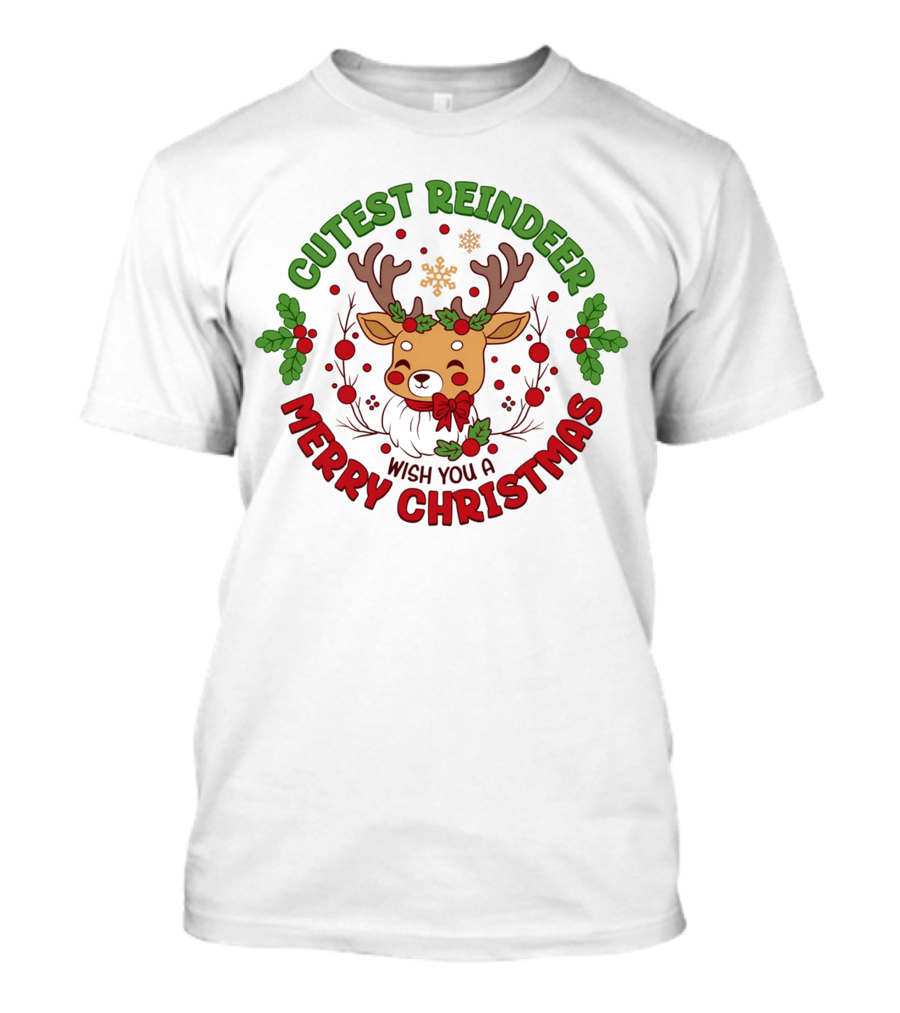 Cutest Reindeer Wish You A Merry Christmas T-Shirt