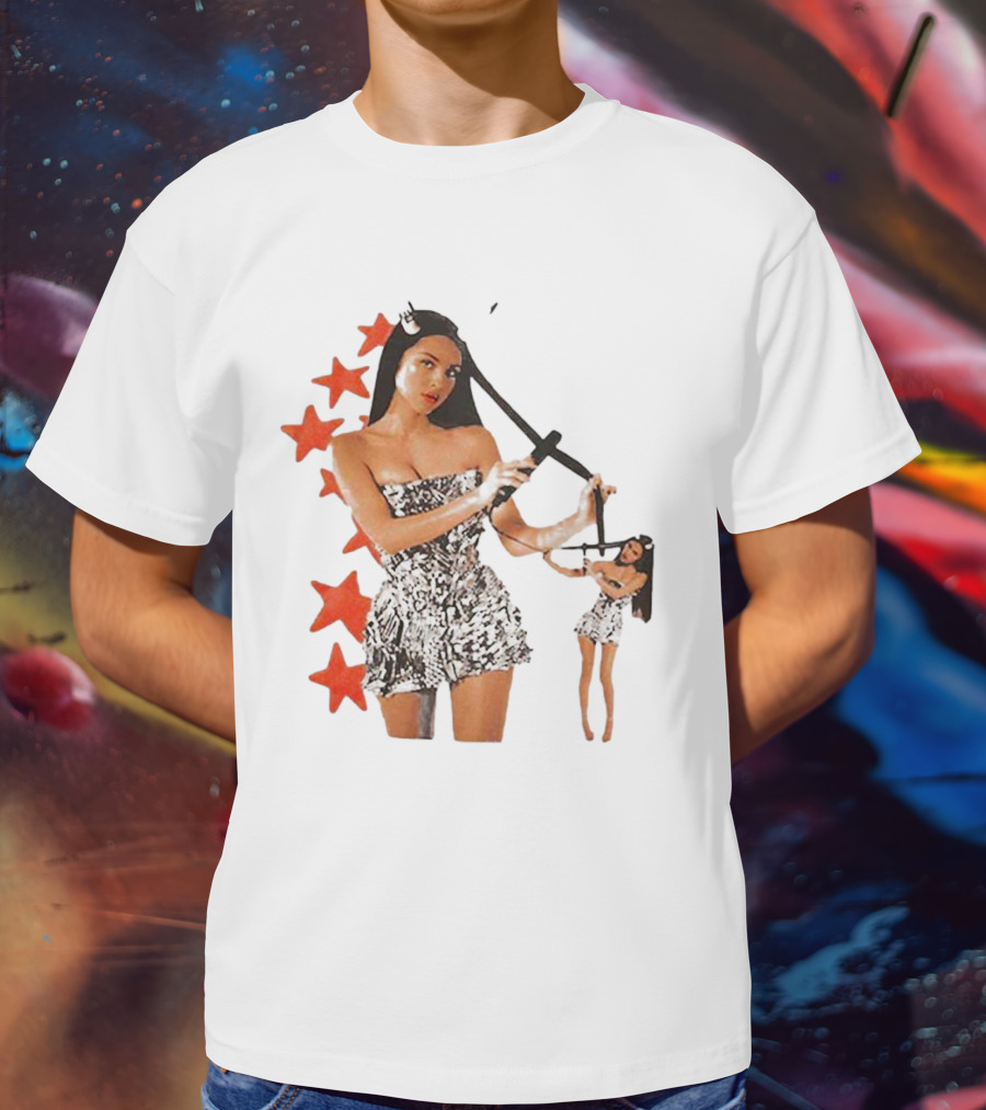 Olivia Rodrigo Black And White Star Dress With Red Stars Motif T-Shirt