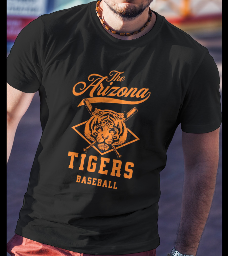 The Arizona Tigers Baseball Team Logo With Crossed Bats And Tiger Head T-Shirt