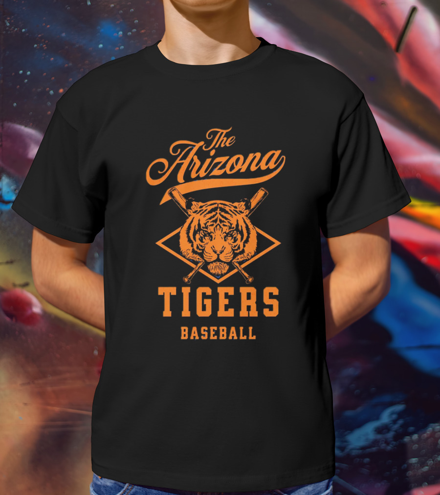 The Arizona Tigers Baseball Team Logo With Crossed Bats And Tiger Head T-Shirt