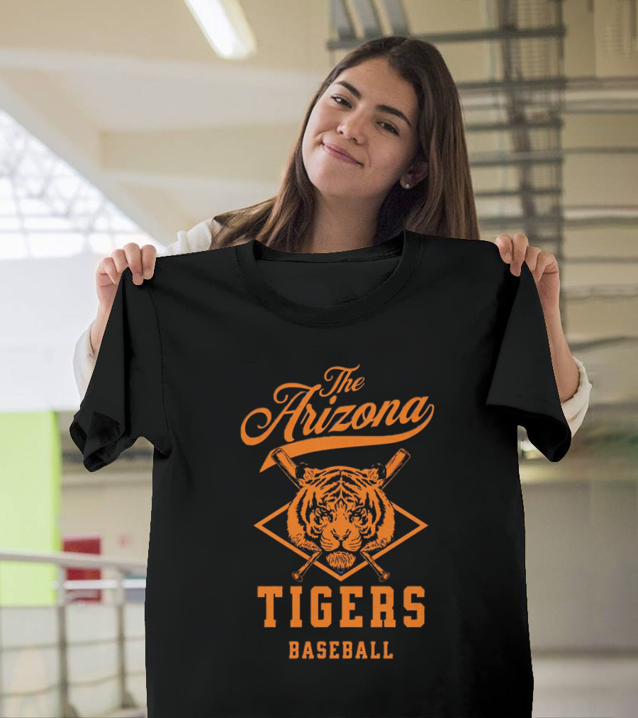 The Arizona Tigers Baseball Team Logo With Crossed Bats And Tiger Head T-Shirt