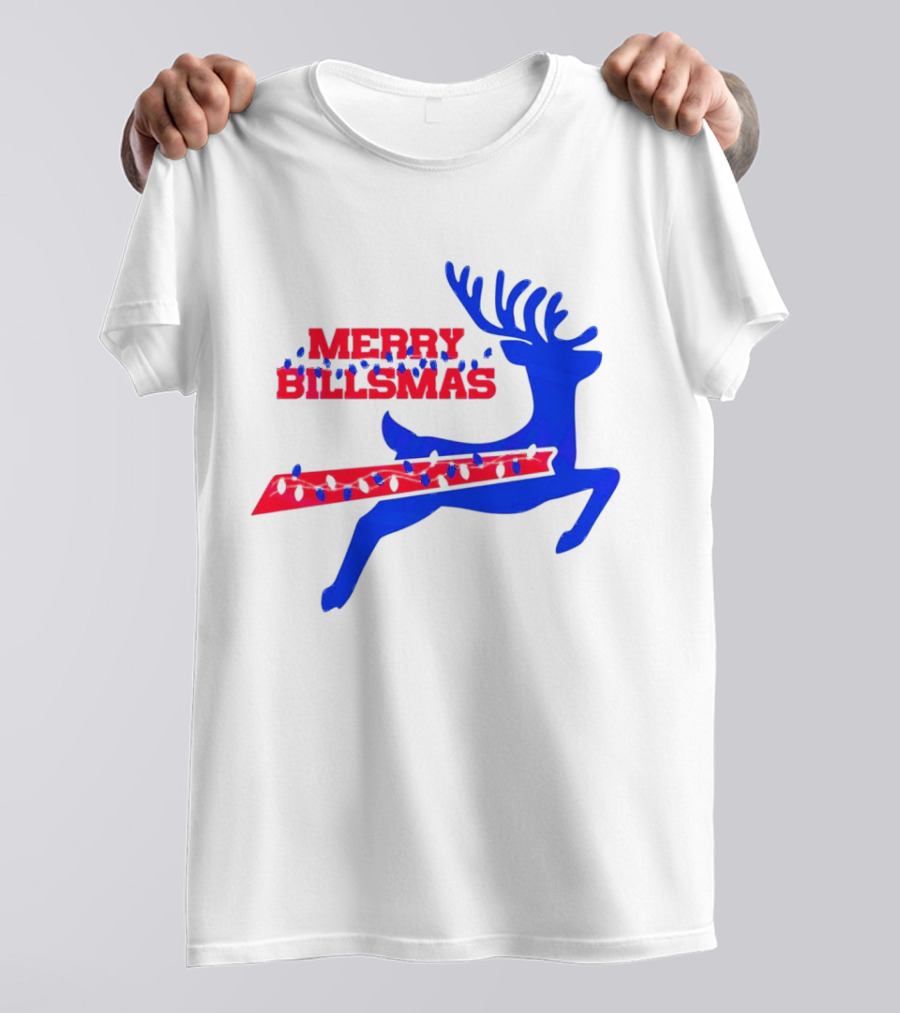Merry Billsmas Reindeer Xmas Lights Buffalo T-Shirt