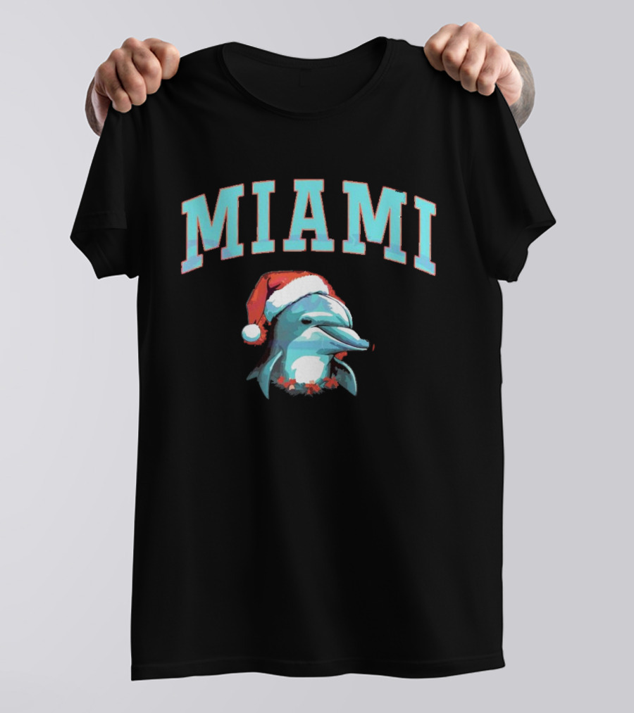 Miami Dolphins Santa Christmas Miami T-Shirt
