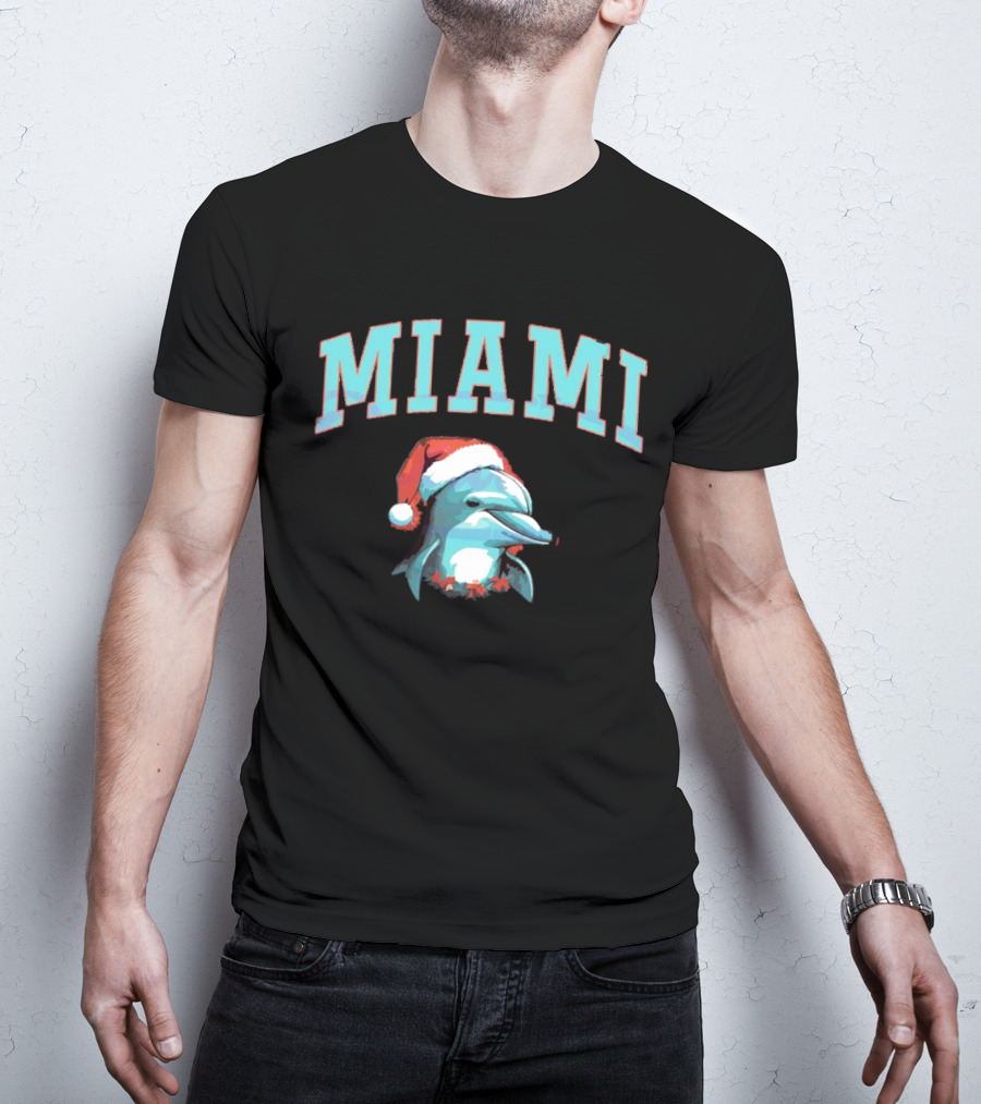 Miami Dolphins Santa Christmas Miami T-Shirt