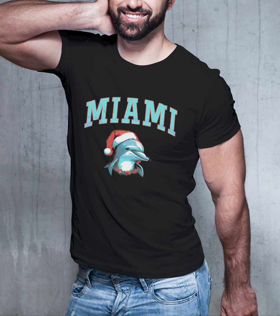 Miami Dolphins Santa Christmas Miami T-Shirt