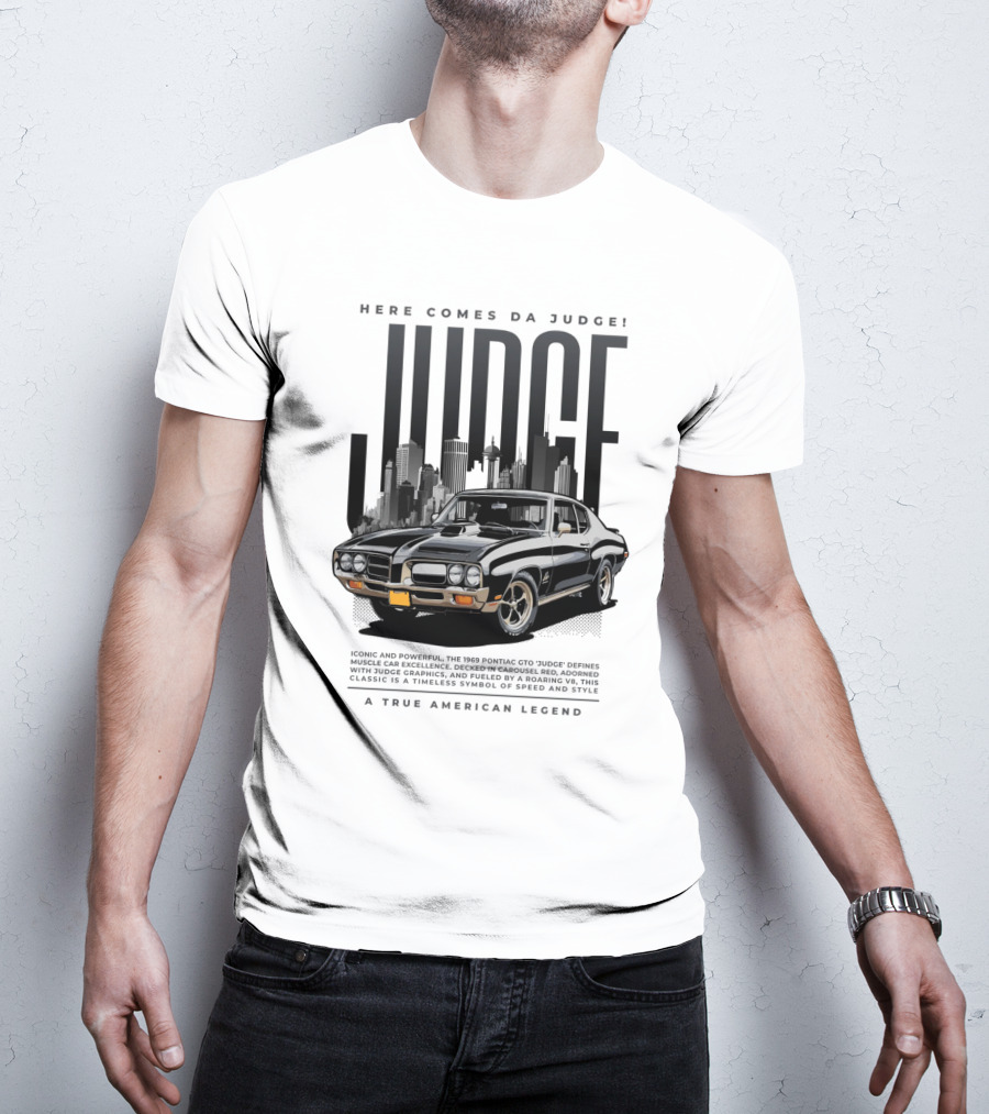 Pontiac Judge Muscle Car Iconic Roaring Classic City Skyline T-Shirt
