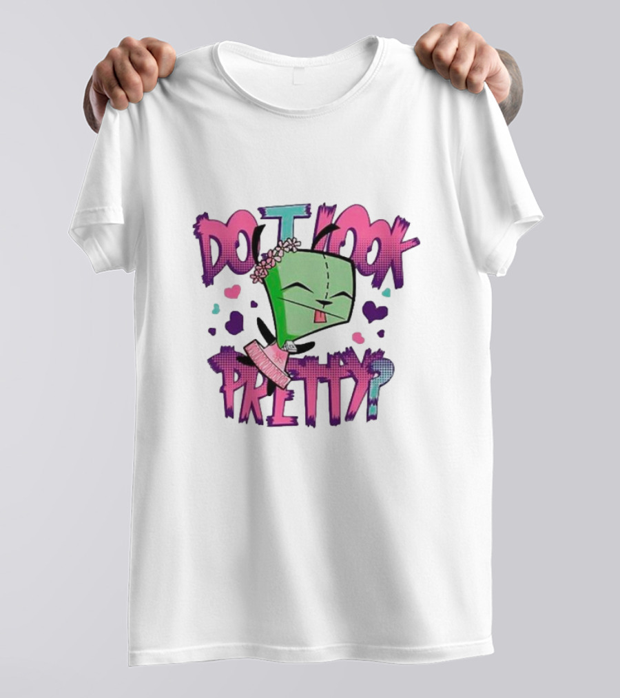 Do I Look Pretty Gir Inspired Expression With Pink And Green Accents T-Shirt