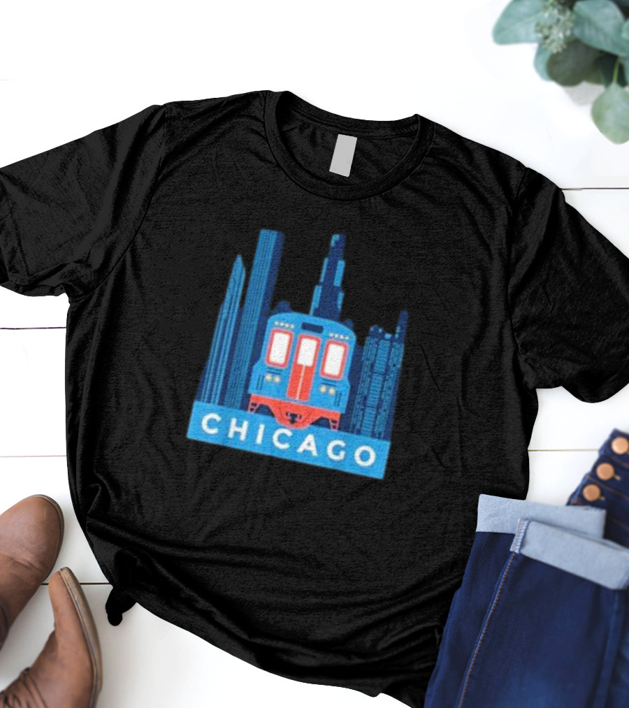 Chicago Skyline El Train T-Shirt