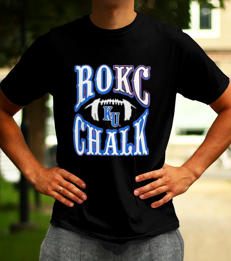 KU Rock Chalk Football Kansas Jayhawks T-Shirt