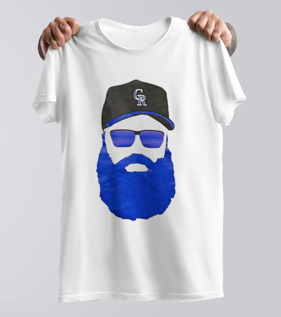 Charlie Blackmon Face Beard Sunglasses Colorado Rockies Baseball T-Shirt