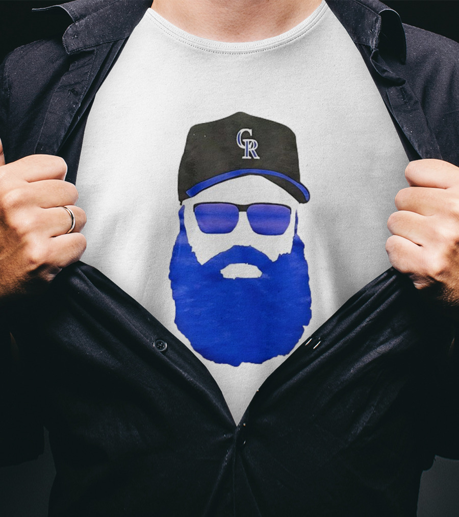 Charlie Blackmon Face Beard Sunglasses Colorado Rockies Baseball T-Shirt