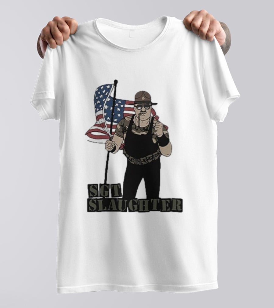 Sgt Slaughter American Flag Comic Style Patriotic T-Shirt