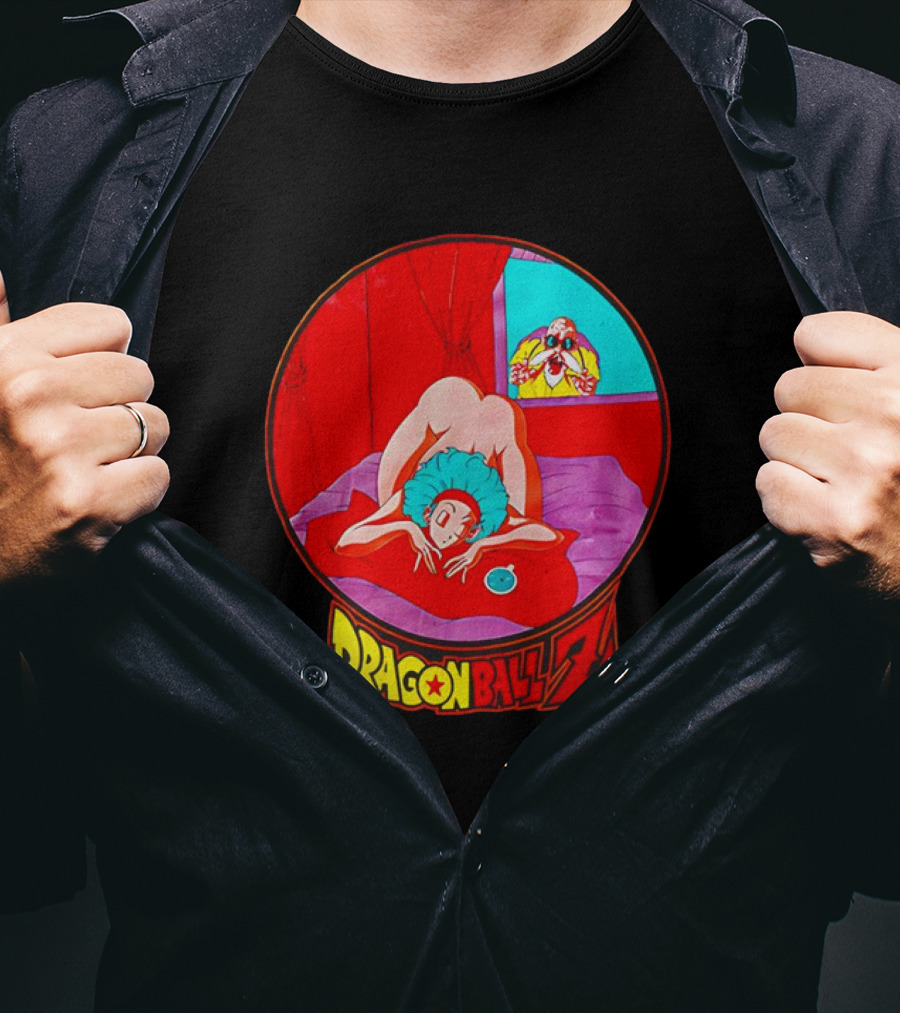 Dragon Ball Z Master Roshi Peeping Vintage Scene With Bulma T-Shirt