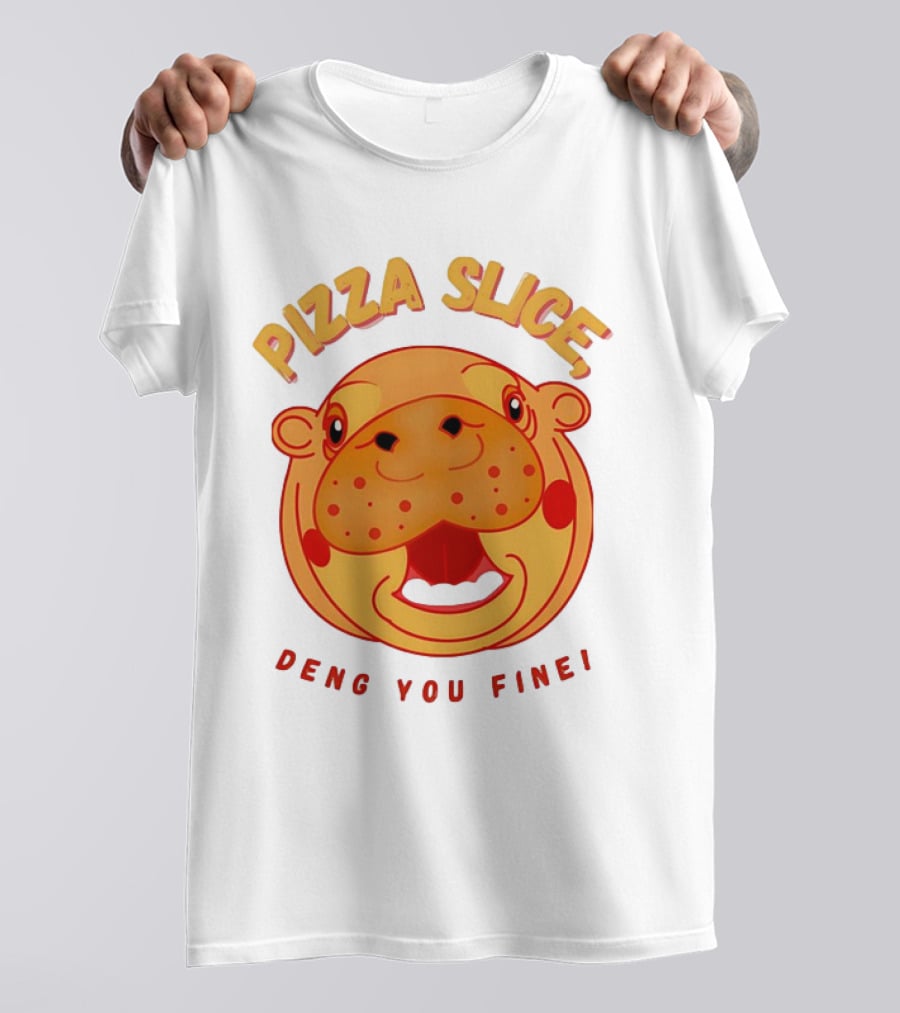 Pizza Slice Deng You Fine Cartoon Character T-Shirt