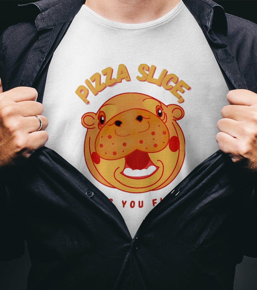 Pizza Slice Deng You Fine Cartoon Character T-Shirt