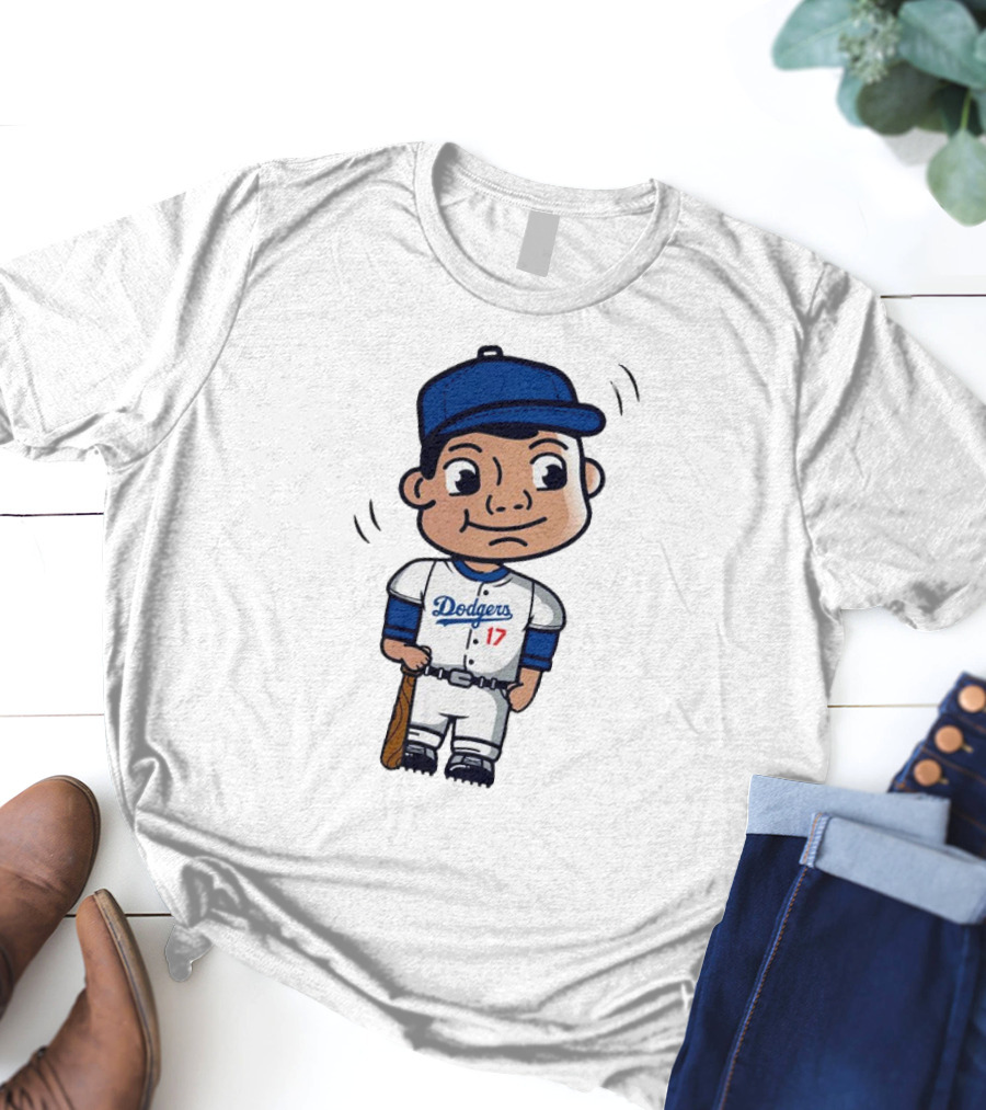 Shohei Ohtani Dodgers 17 Cartoon Bobblehead T-Shirt