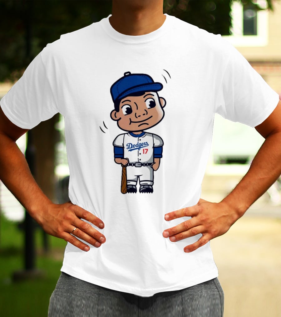 Shohei Ohtani Dodgers 17 Cartoon Bobblehead T-Shirt