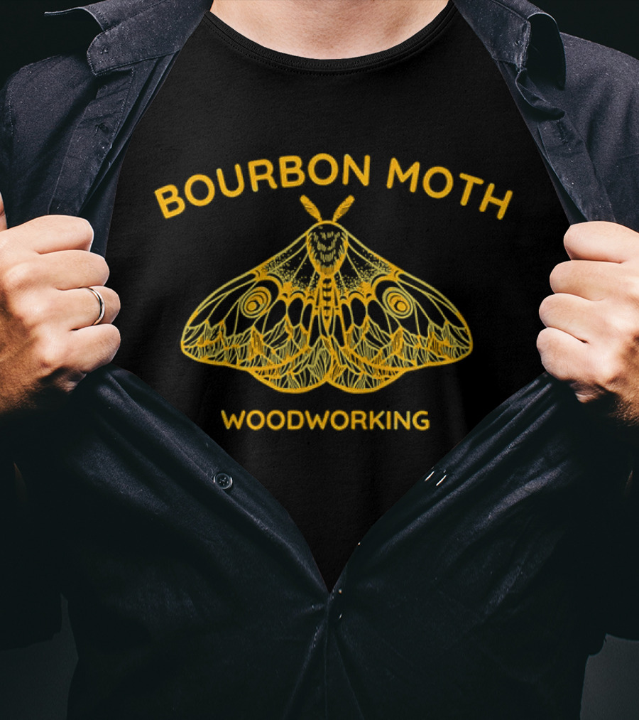 Bourbon Moth Woodworking Intricate Moth T-Shirt