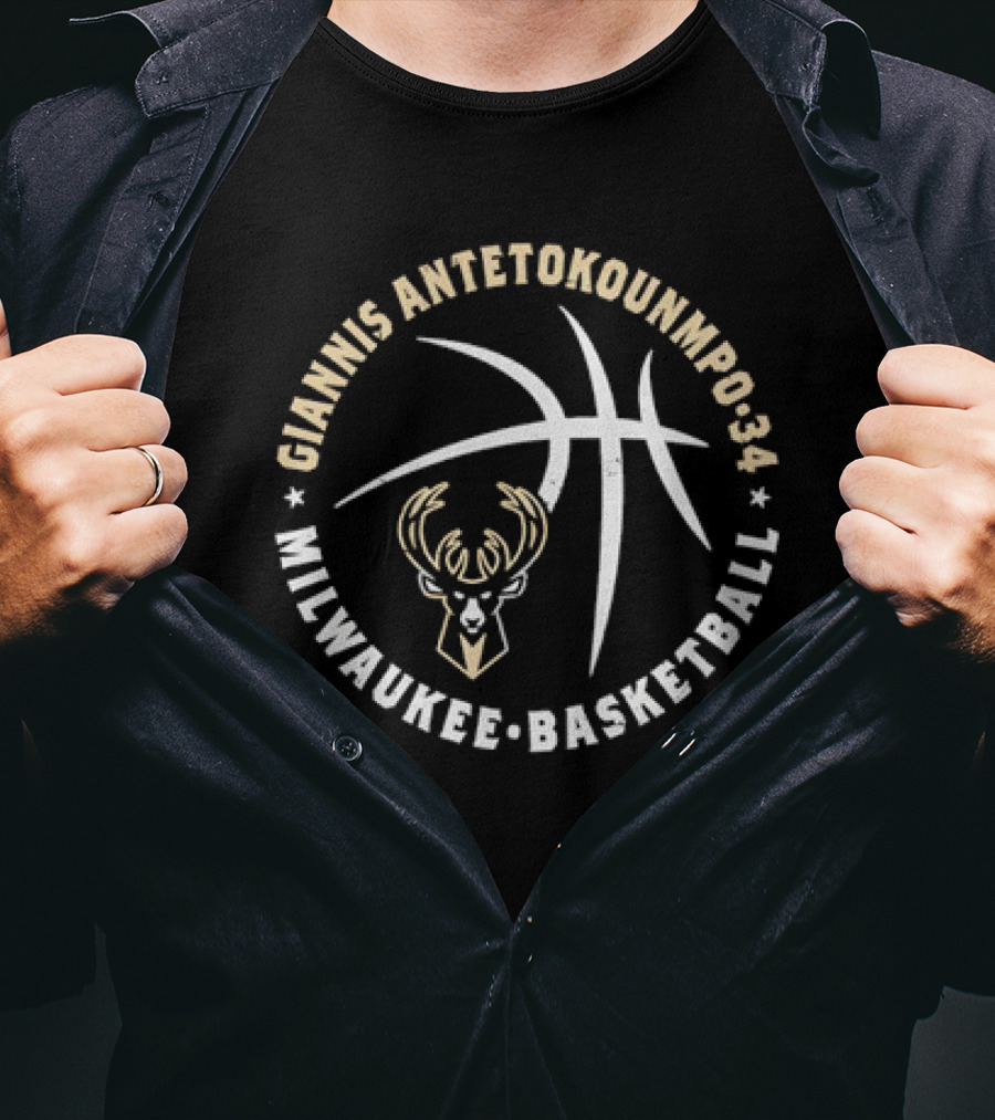 Giannis Antetokounmpo 34 Milwaukee Basketball T-Shirt