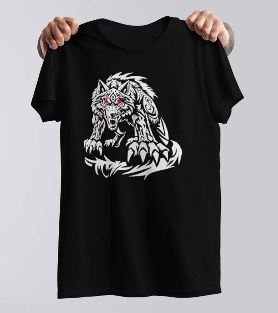 Jacob Fatu Wolf Classic Tribal Red Eyes T-Shirt