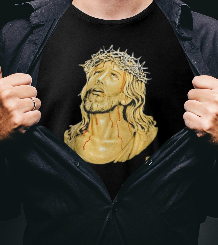 Our Lord Jesus Christ With Crown Of Thorns And Drops Of Blood T-Shirt