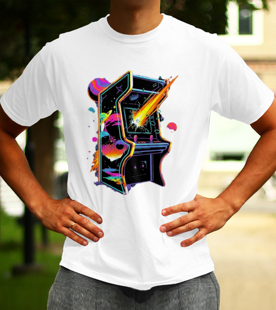 Arcade Nebula Intotheam Cosmic Retro Explosion T-Shirt