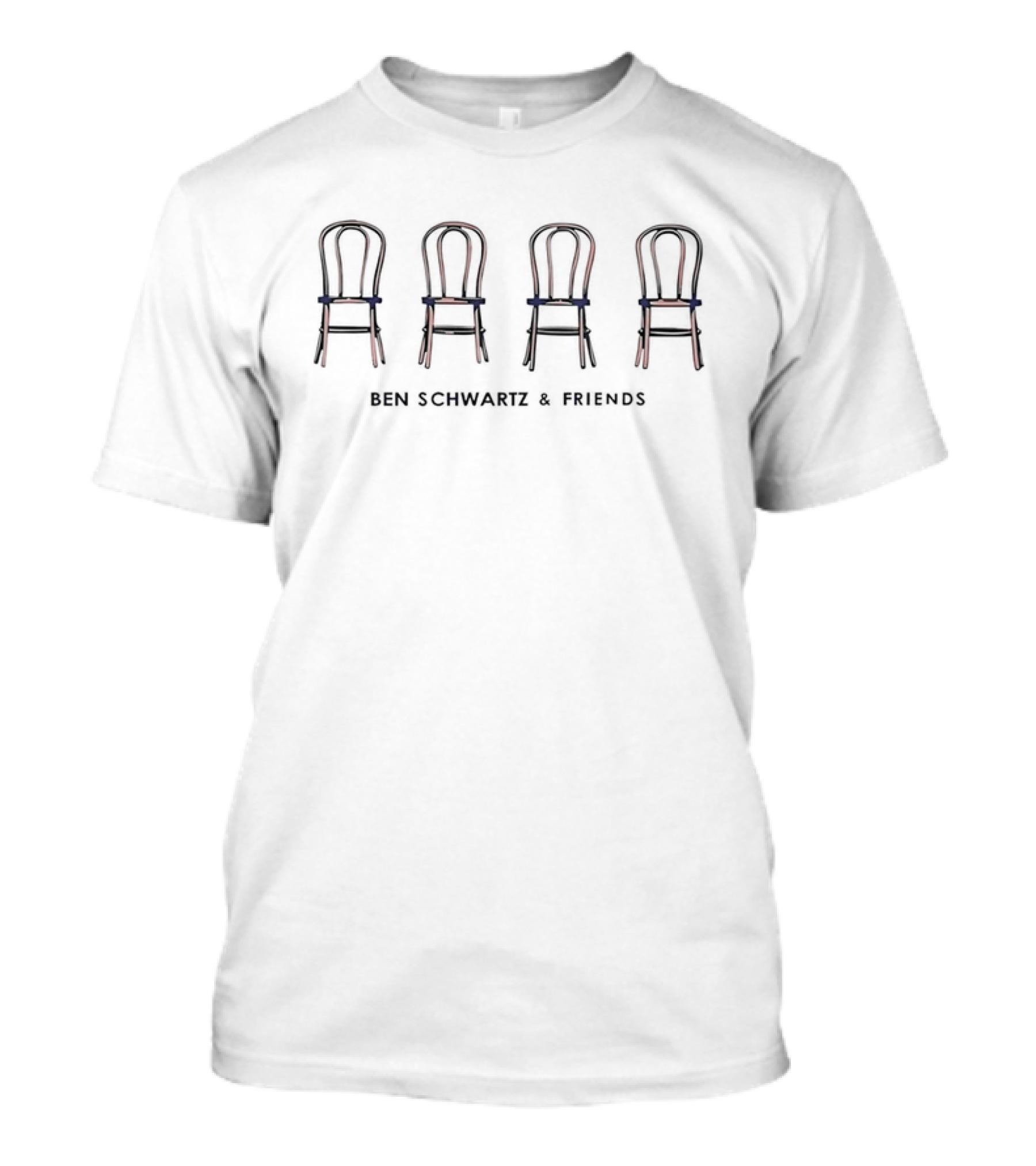 Ben Schwartz And Friends Four Chairs Ivory T-Shirt