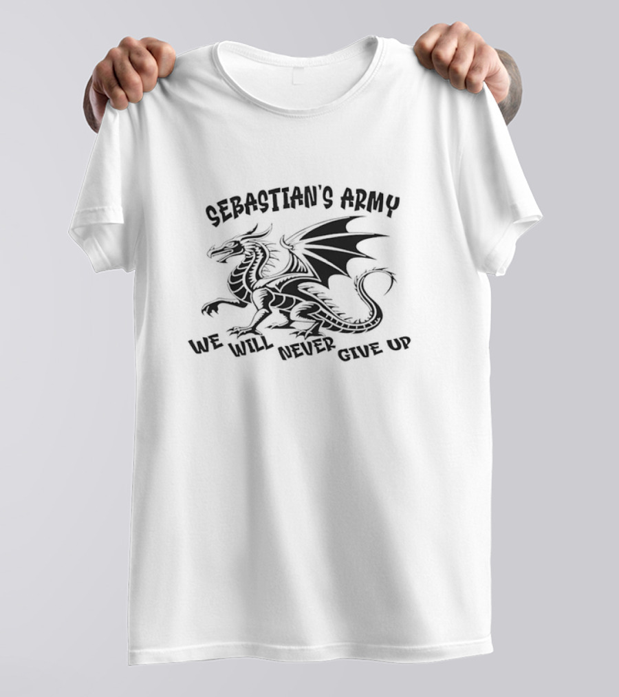 Sebastian's Army We Will Never Give Up Dragon T-Shirt