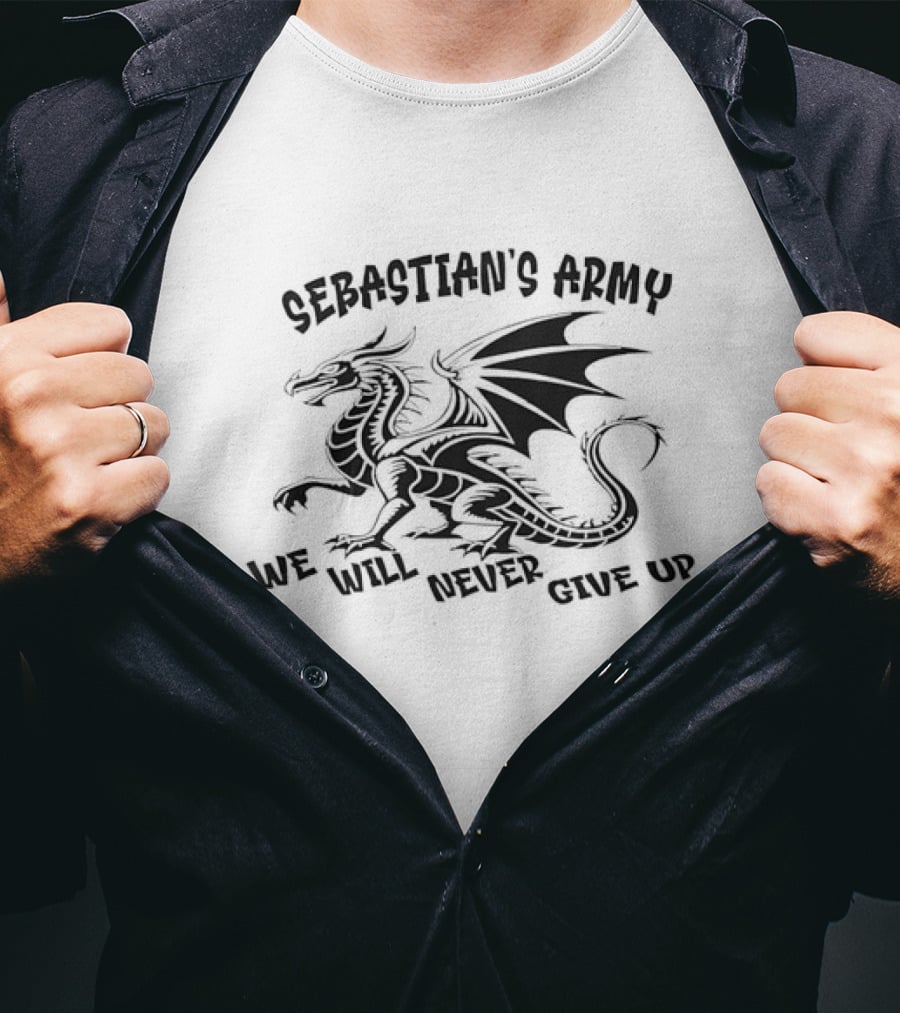 Sebastian's Army We Will Never Give Up Dragon T-Shirt
